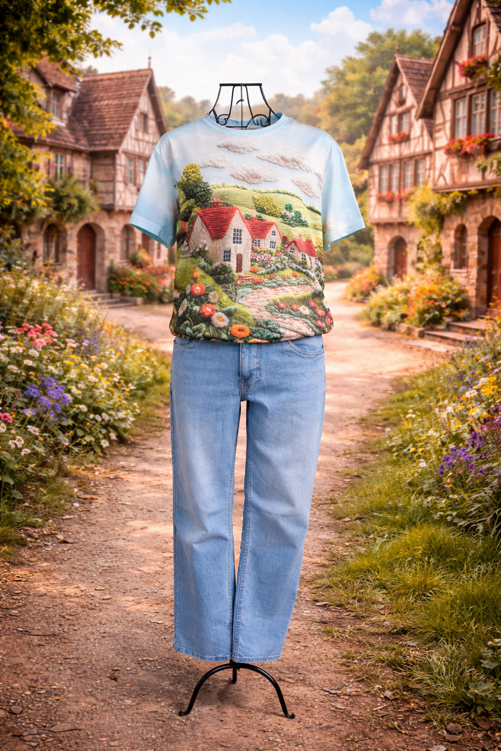T-Shirt „Landhausliebe“ – Romantisch & Verspielt