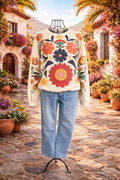 Pullover „Boho Bloom“ – Bunter Statement Pullover mit Blumenprint