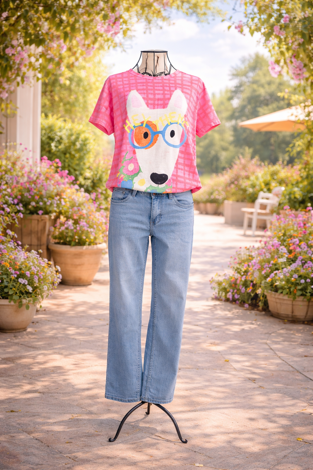 T-Shirt „Happy Dog“ – Verspieltes Statement Shirt in Pink