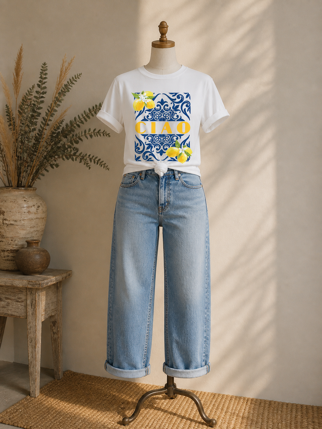 -Shirt „Ciao Limone“ – Weißes Sommer-Shirt
