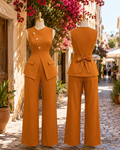 Zweiteiler Pure Elegance Weste & Hose Set orange
