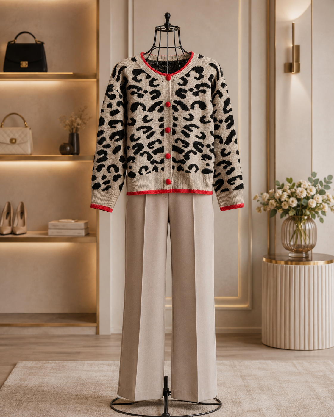 Leopard Chic Strickjacke