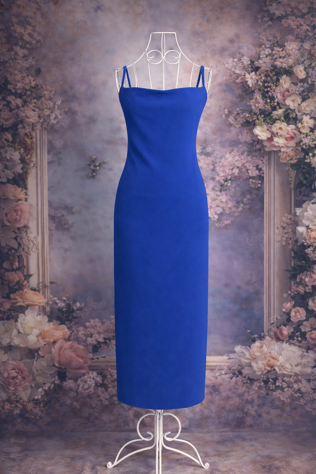 Figurbetontes Midikleid in Royalblau