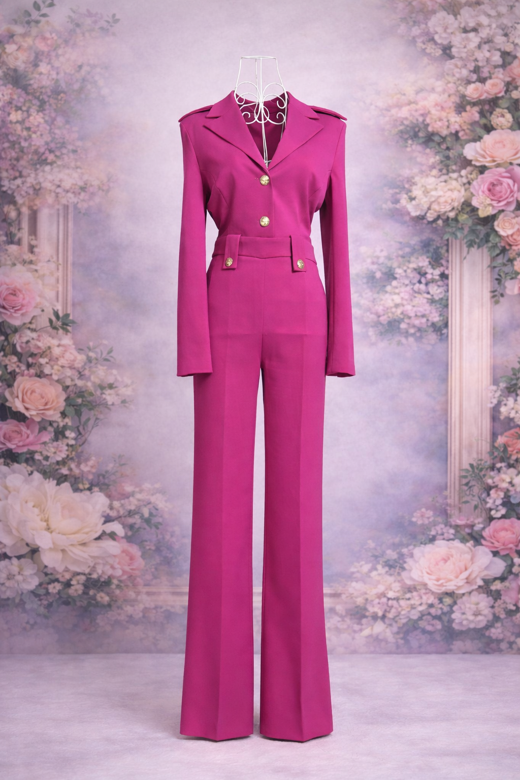 Eleganter Blazer-Jumpsuit in Pink