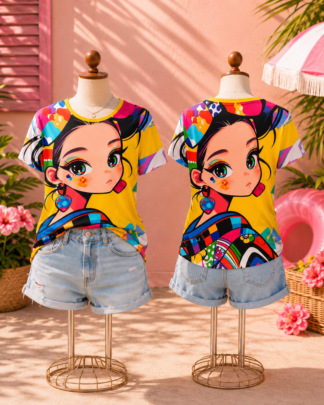 Color Pop Cartoon Shirt