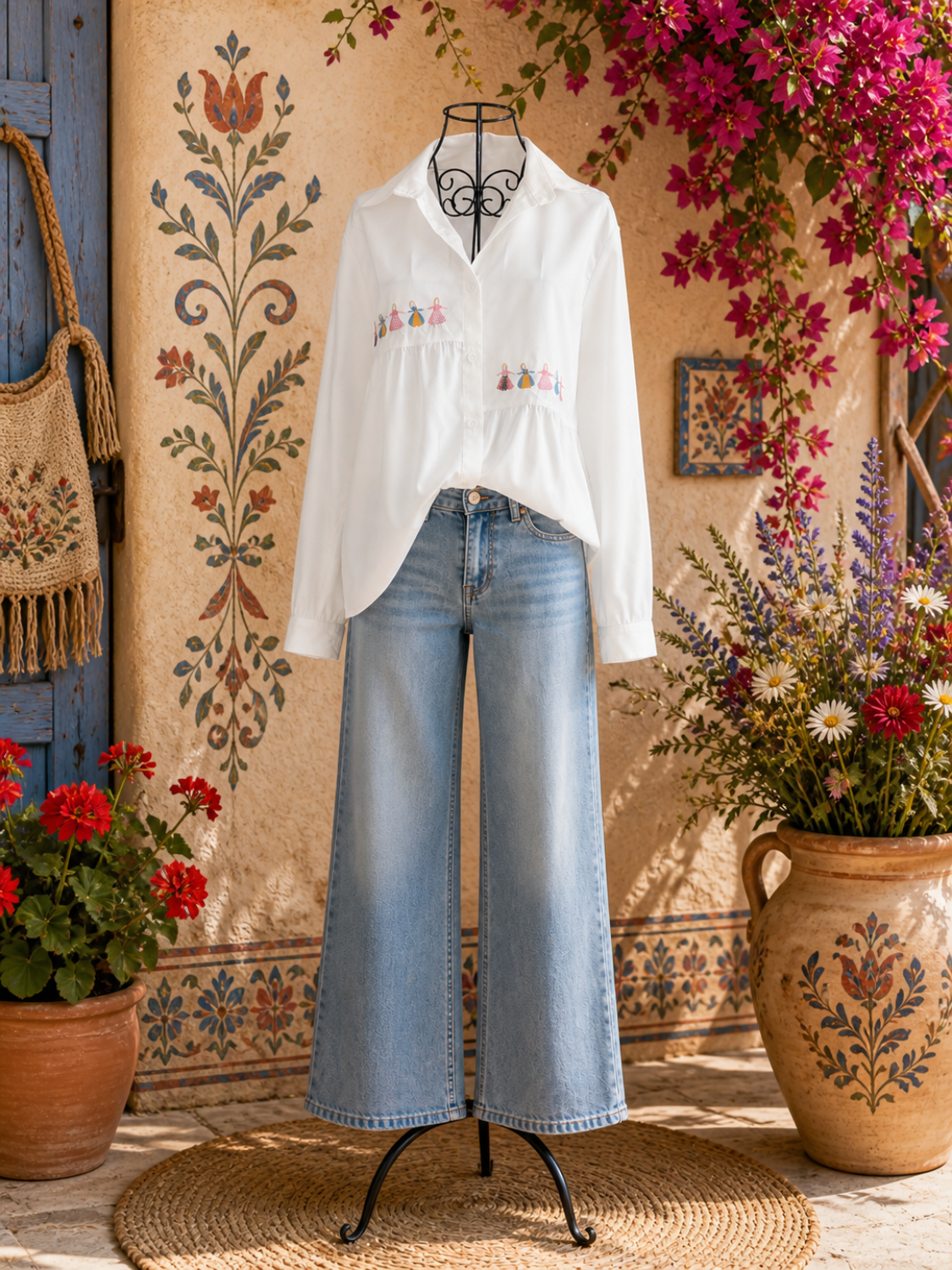 Bestickte Bluse „Boho Love“ – Elegant & Verspielt