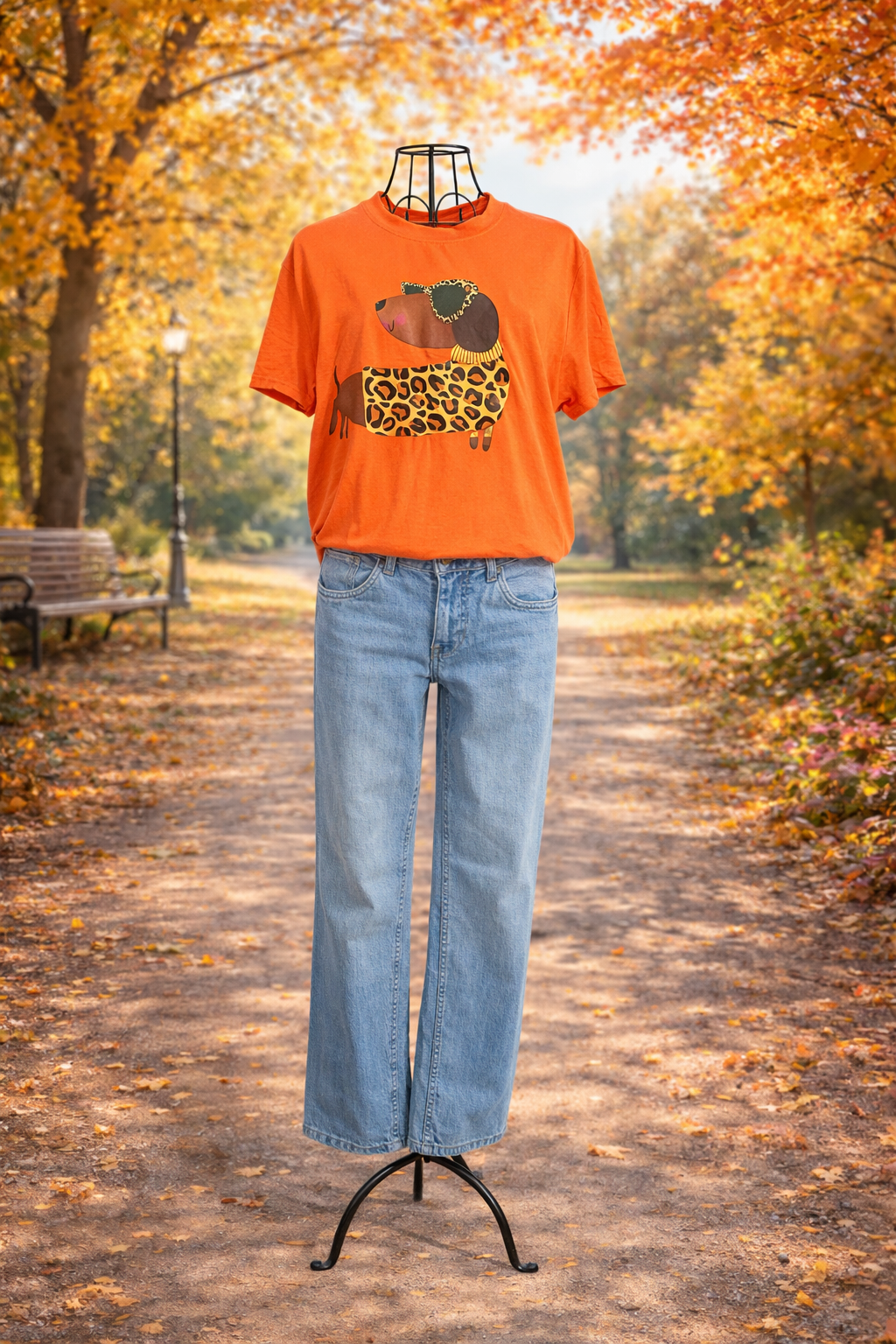 Damen T-Shirt mit Dackelmotiv